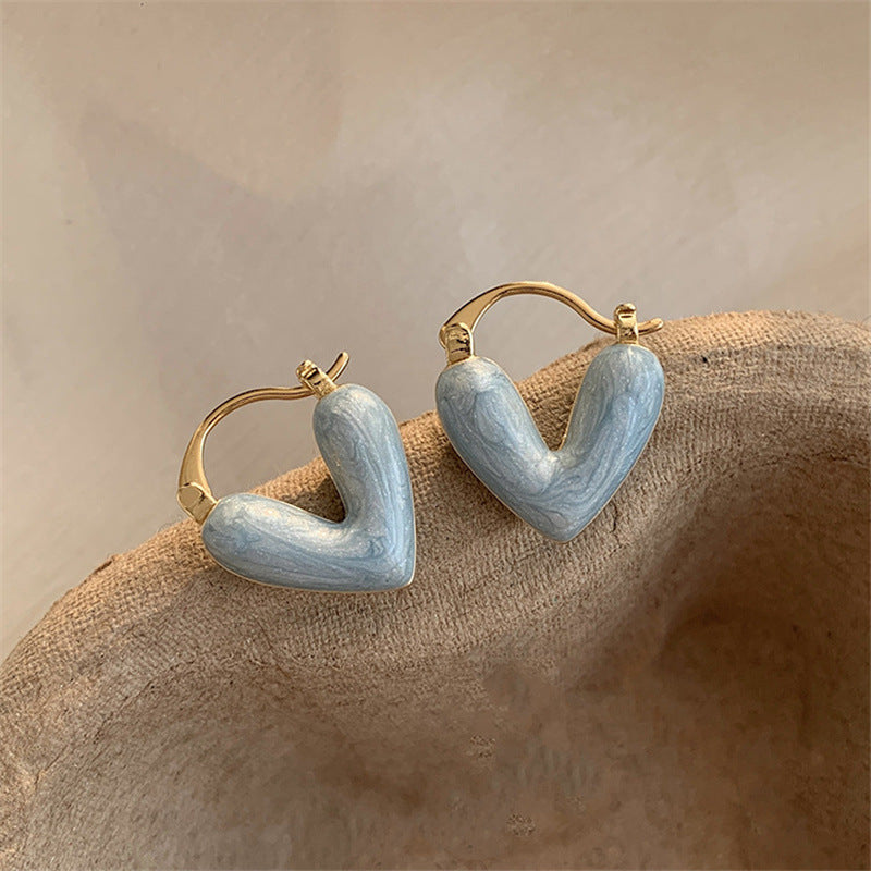 Ins Heart Love Earrings For Women Fashion Accessories Jewelry Jewelry dealsniper-net Blue