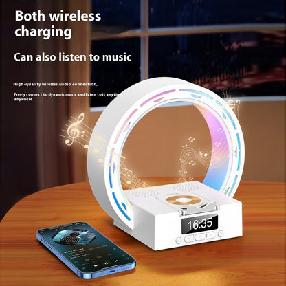 4 In 1 Wireless Bluetooth Speaker Charging Pad Bedside Lamp