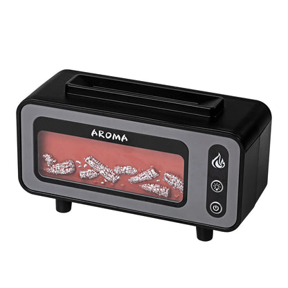 New Design Ultrasonic Flame Humidifier Simulated Fireplace House DealSniper.net Black