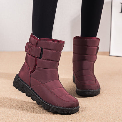 Snow Boots Winter Warm Plush Shoes Women Waterproof Low Heels