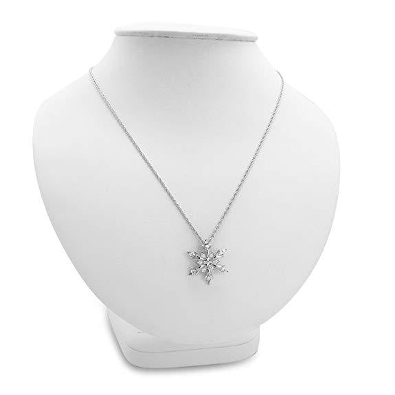 Zircon Christmas Snowflake Necklace Jewelry dealsniper-net