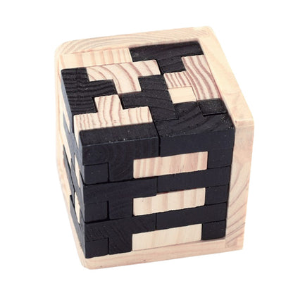 Creative 3D Puzzle Luban Interlocking Wooden Toy Early Educational Toys Puzzles Kids DealSniper.net Black