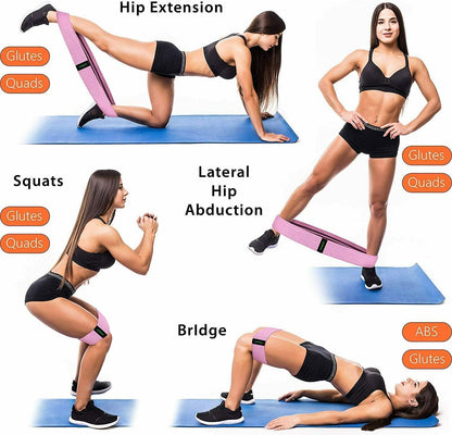 Workout Resistance Bands Loop Set Fitness Yoga Legs & Butt Workout Exercise Band Sports DealSniper.net