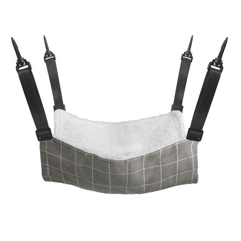 Lamb Fleece Cat Hanging Beds Pets Cage Hammock Bed Pets Gym From House 27x27cm Gray Plaid Autumn And Winter