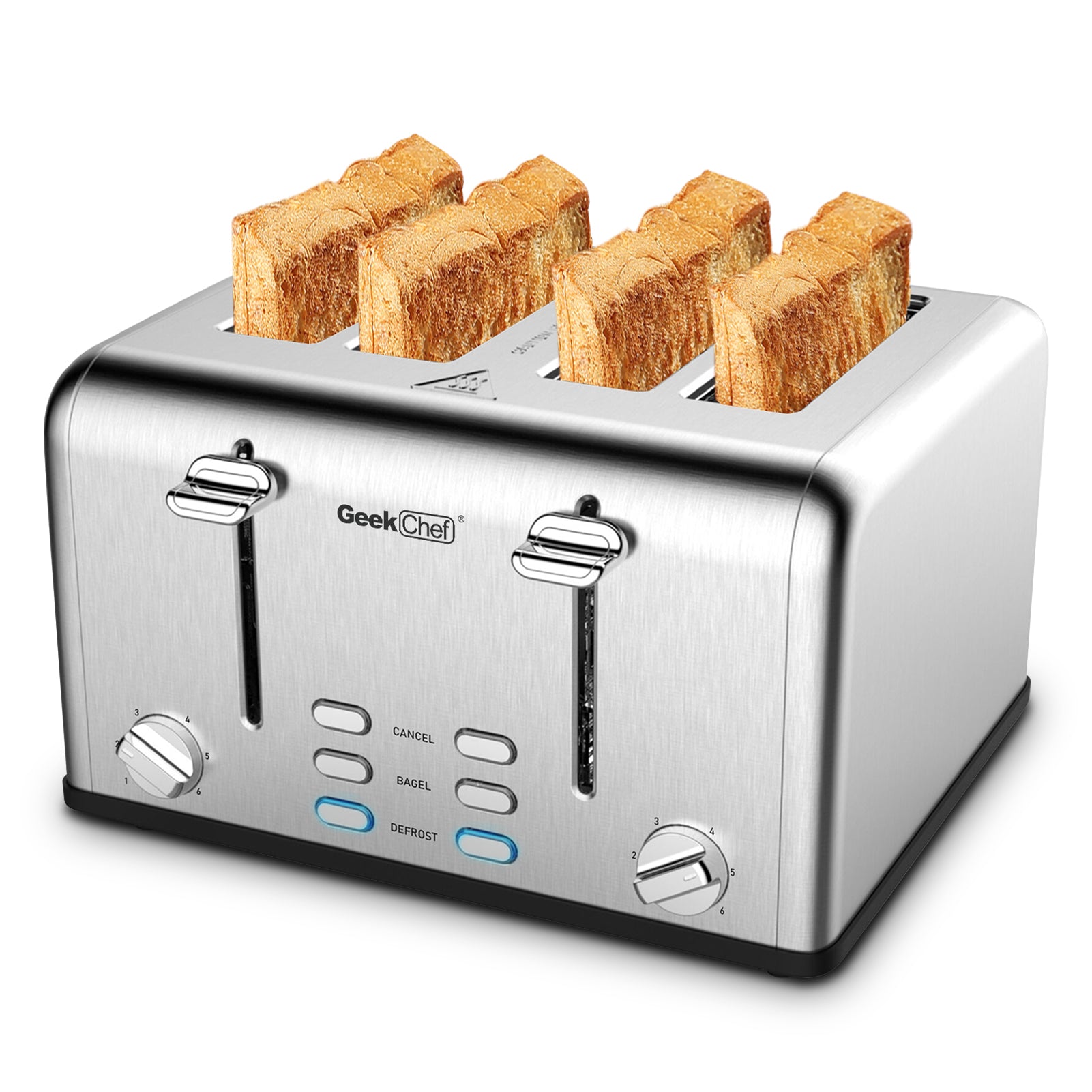 Prohibit Shelves In The Amazon. Toaster 4 Slice, Geek Chef Stainless Steel Extra-Wide Slot Toaster With Dual Control Panels Of Bagel,Defrost,Cancel Function,Ban Amazon Home dealsniper-net