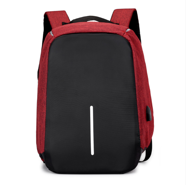 Multi-Functional Water Resistant USB Charging Computer Notebook Backpack Bag Men dealsniper-net Wine Red