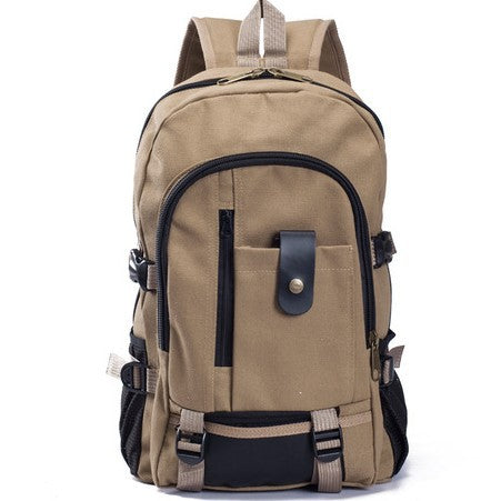 Men's Backpacks Canvas Backpack Student Bags Men DealSniper.net Khaki