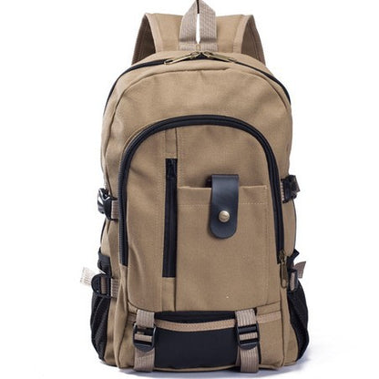 Men's Backpacks Canvas Backpack Student Bags Men DealSniper.net Khaki