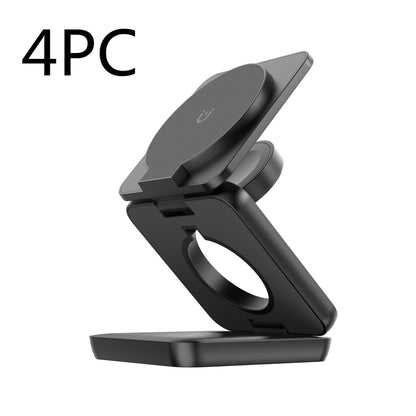 Foldable Magnetic Wireless Charger Mobile Phone Holder Gadgets Gym From House Black 4PC