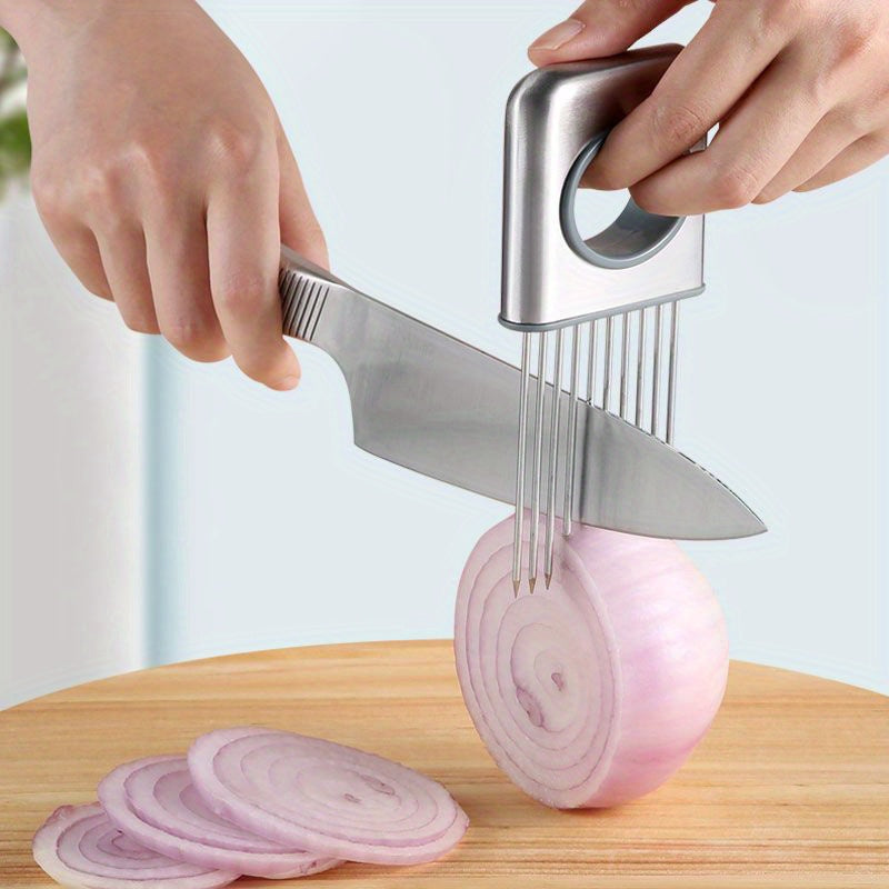 Onion Slicer Holder, Onion Holder For Slicing, 304 Stainless Steel Onion Slicer Cutter, Lemon Holder Slicer, Creative Onion Slicer Holder, Onion Slicer Cutter For Steak Tendons, Household Gadget, Kitc Kitchen DealSniper.net