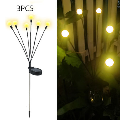 Simulation Firefly Solar Light Outdoor Garden Decoration Lawn Garden dealsniper-net 6solar Warm light 3PCS