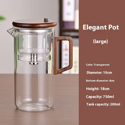 Borosilicate Full Glass Liner Tea Water Separation Tea Set Kitchen DealSniper.net 750ml Elegant Cup Transparent