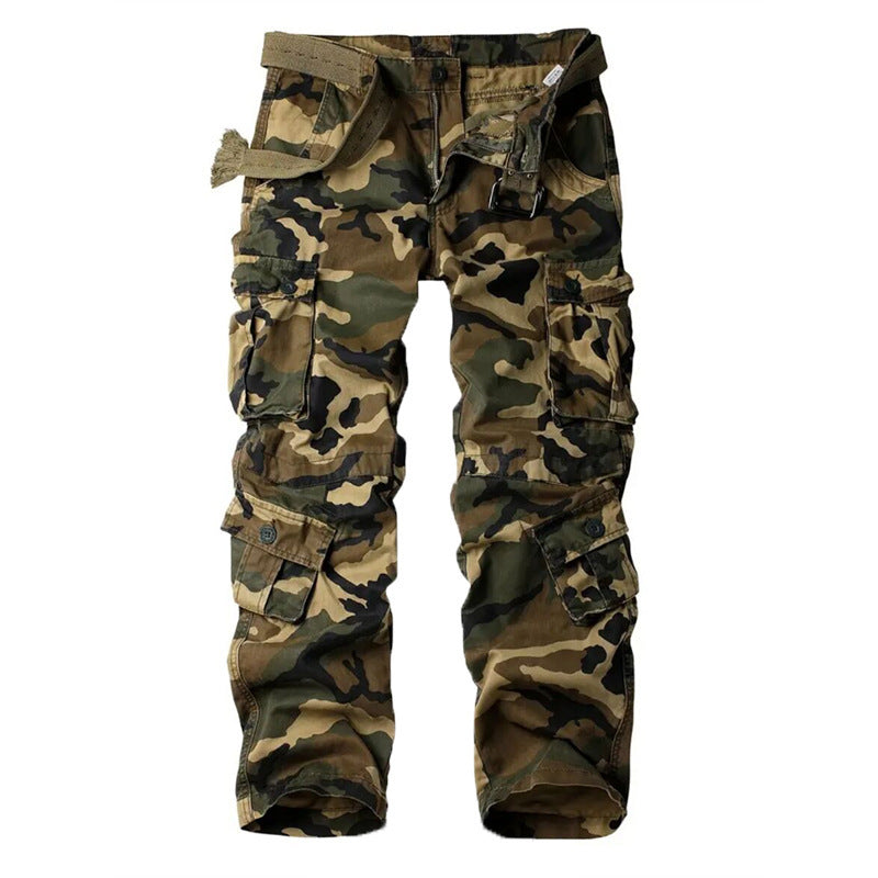 Men's Cargo Pants 3D Multi Pockets Loose Straight Leg Work Pants Men Gym From House Khaki Camo 29