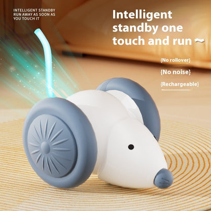 Pet Toys Interactive Cat Toy Electric Mouse Car - Automatic Teaser Pets Gym From House White
