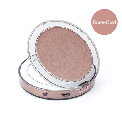 LED Lighted Mini Makeup Mirror 3X Magnifying Compact Travel dealsniper-net Rose Gold 85×85×17.2