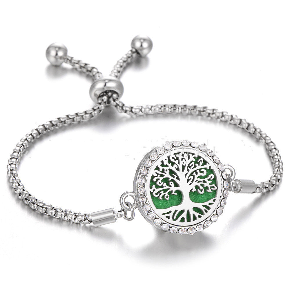 Hollow Stainless Steel Adjustable Aromatherapy Bracelet Jewelry Jewelry DealSniper.net 17style