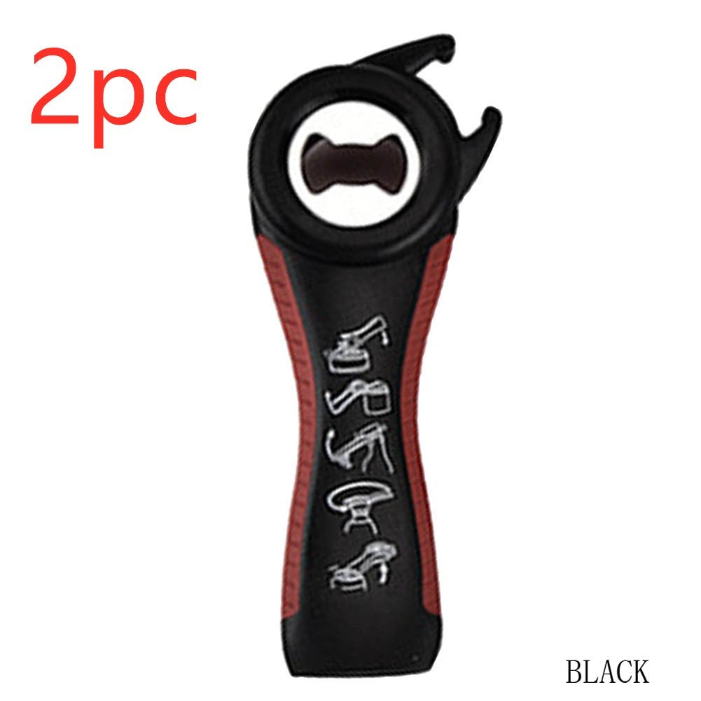 5 in 1 Creative Multifunction Stainless Steel Can Opener Beer Bottle Opener Kitchen DealSniper.net 2pc Black