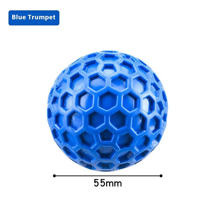 Dog Vocalization Bite-resistant Molar Relieving Stuffy Toy Ball Pets dealsniper-net Blue Small Size 55mm