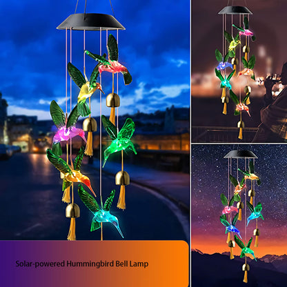 Color Changing Solar Power Wind Chime Crystal Ball Hummingbird Deals dealsniper-net