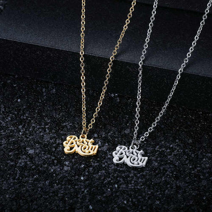 Stainless Steel Best Mom Charm Necklace Family Mother Pendant Jewelry dealsniper-net