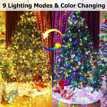 110Ft 300 LED 9 Modes Color Changing Waterproof Outdoor Christmas String Lights Home dealsniper-net