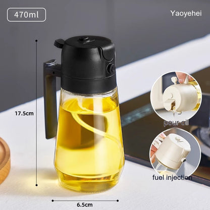 470ML Olive Oil Sprayer Dispenser For Cooking Kitchen dealsniper-net Black 470ML 1PC