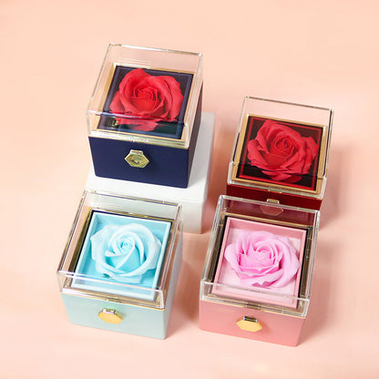 Rotating Soap Flower Rose Gift Box Creative Rotating Rose Jewelry