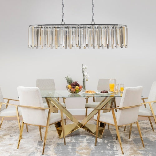 Modern Oval Crystal Chandelier Luxury Home Decor Fixtures