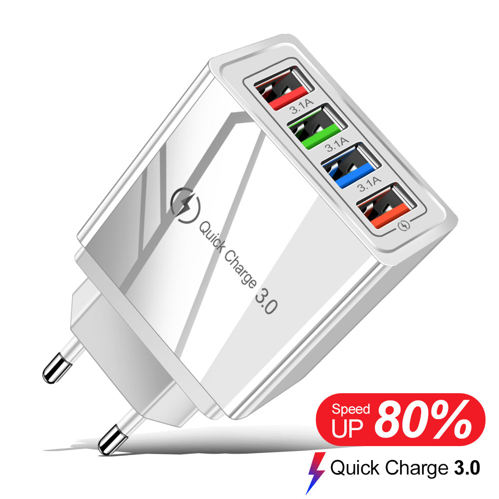 USB Charger Quick Charge 3.0 4 Phone Adapter Electronics DealSniper.net