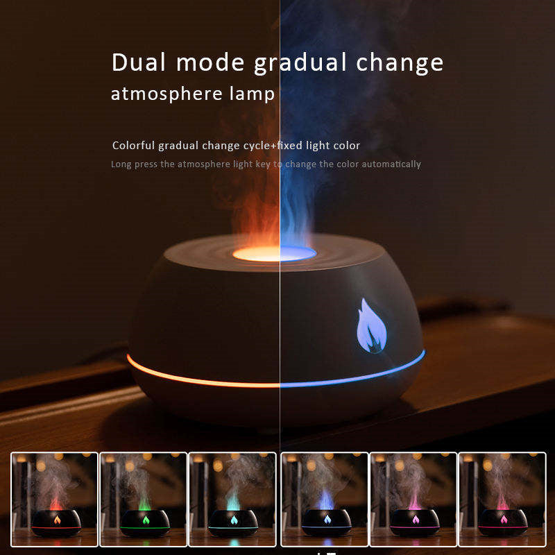 Flame Humidifier Aromatherapy Diffuser 7 Colors Light Home Home Decor dealsniper-net