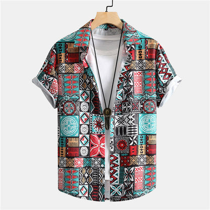 3D Personalized Printing T-shirt Summer Loose Short Sleeve Lapel Men DealSniper.net