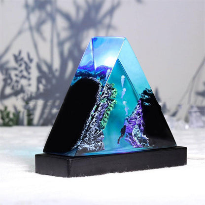 Creative Style Triangle Wooden Small Night Lamp Trench Home Decor dealsniper-net