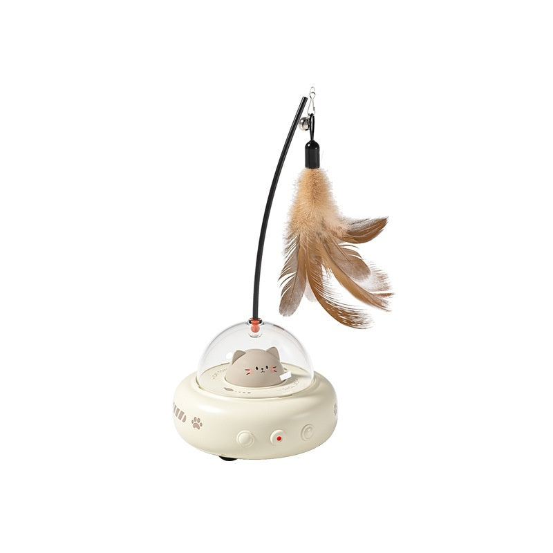 Smart Teaser Cat Toy Electric UFO Cat Teaser Stick With Bell Training Pets Gym From House