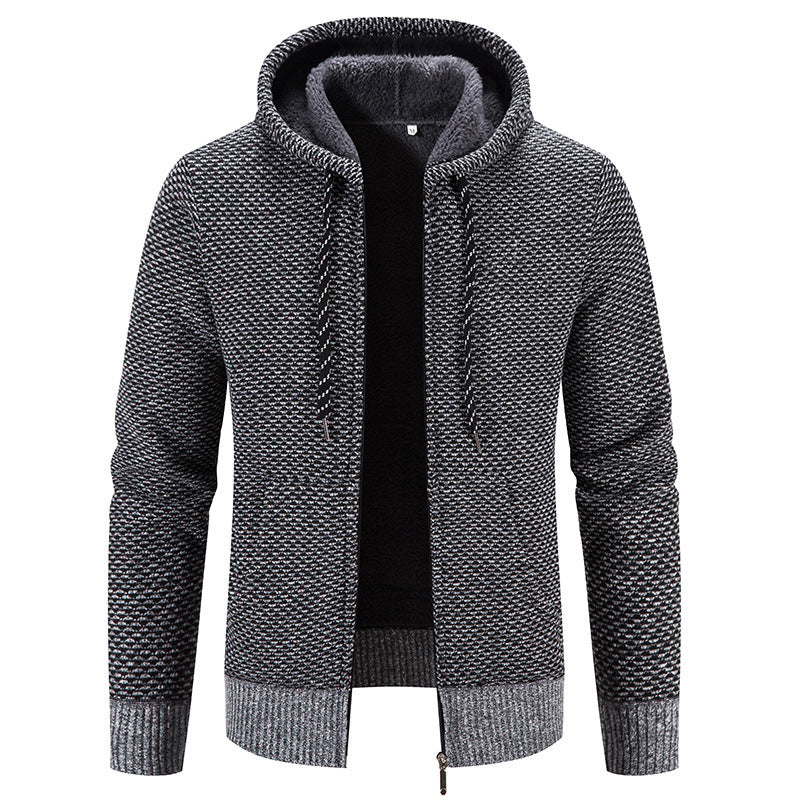 Winter Coat Zipper Closure Solid Color Long Sleeves Men DealSniper.net Light Gray 2XL