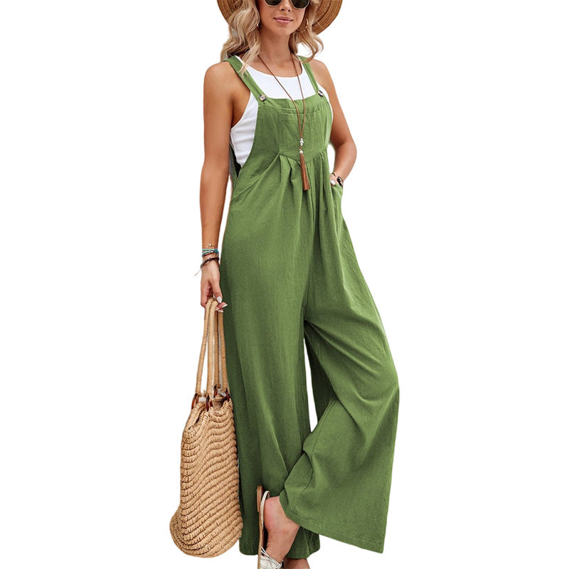 Women Long Bib Pants Overalls Casual Loose Rompers