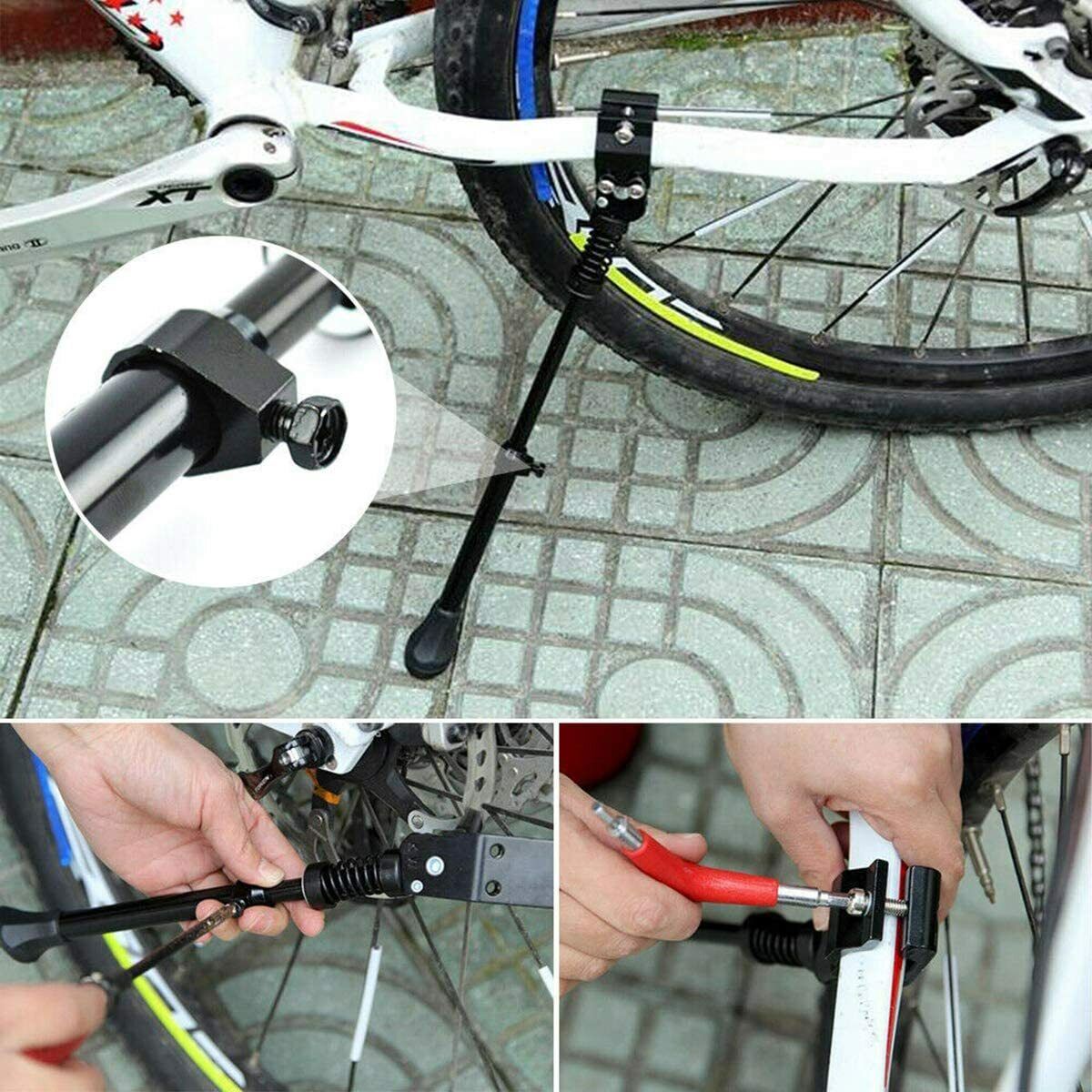 Road Bike Mountain Bicycle Adjustable Metal Bike Side Kickstand Black Vehicle dealsniper-net