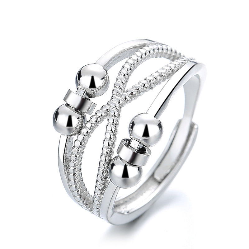 Double-layer Hollow Line Rotatable Ring Women Jewelry dealsniper-net