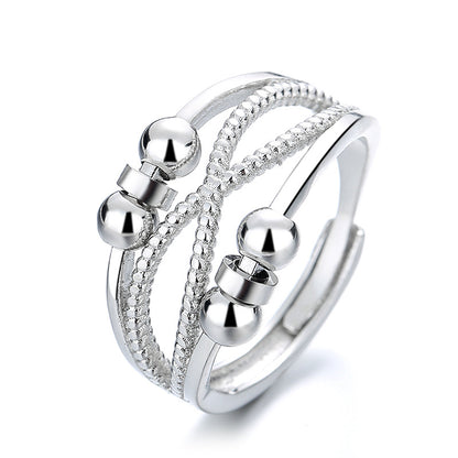 Double-layer Hollow Line Rotatable Ring Women Jewelry dealsniper-net