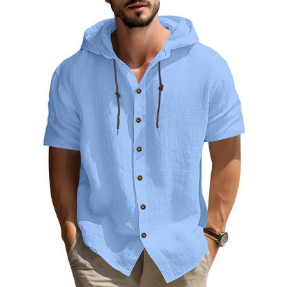 Cross-border Men's Sports Casual Comfortable Short-sleeved Men Gym From House Light blue L
