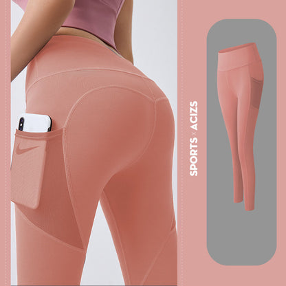 Yoga Pants Women With Pocket Leggings Sport Girl Gym Leggings Women Gym From House Pink 2XL