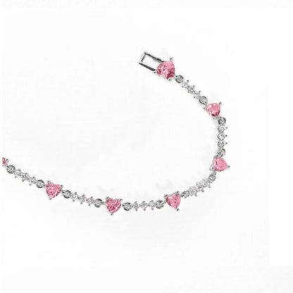 Sweet Bow Heart Rhinestone Bracelet Y2K Ins Fashion Jewelry dealsniper-net Style 3 Platinum