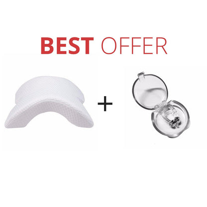 Silicone Magnetic Anti Snore Stop Snoring Nose Clip Sleep Tray Sleeping Aid Apnea Guard Night Device Health dealsniper-net 1pc+pillow