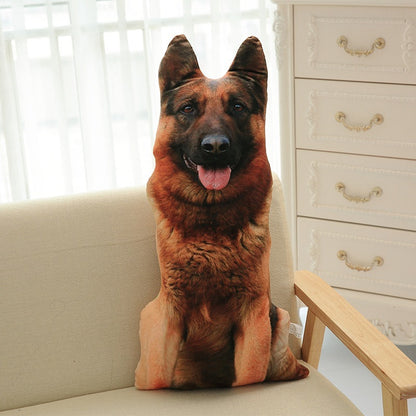 Funny 3D Dog Print Throw Pillow Creative Home Decor Home Decor dealsniper-net German shepherd 50cm