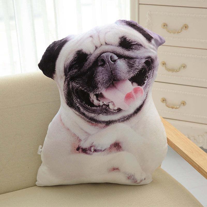 Funny 3D Dog Print Throw Pillow Creative Home Decor Home Decor dealsniper-net Bulldog 50cm