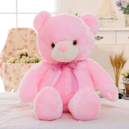 Creative Light Up LED Teddy Bear Stuffed Animals Plush Toy Kids dealsniper-net Pink 25cm