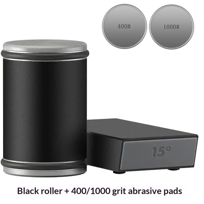 Rolling Knife Sharpener Double Sided Diamond Sharpening Stone Kitchen DealSniper.net Black 400