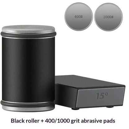 Rolling Knife Sharpener Double Sided Diamond Sharpening Stone Kitchen DealSniper.net Black 400