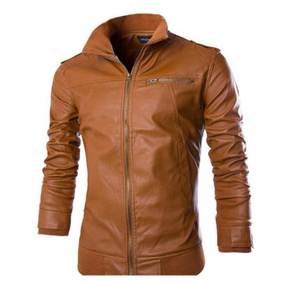 Motorcycle Leather Jackets Men dealsniper-net Brown L