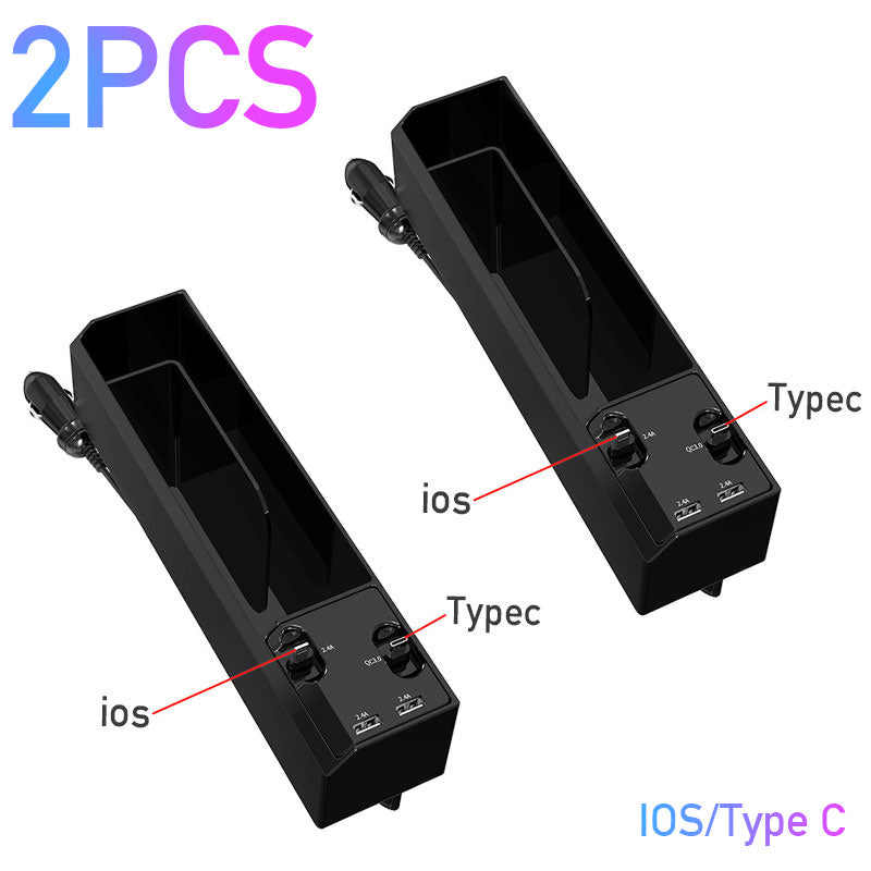 Car Organizer with Charger Cable Car Seat Gap Storage Box with Cable Vehicle Gym From House 2 wire 2pcs