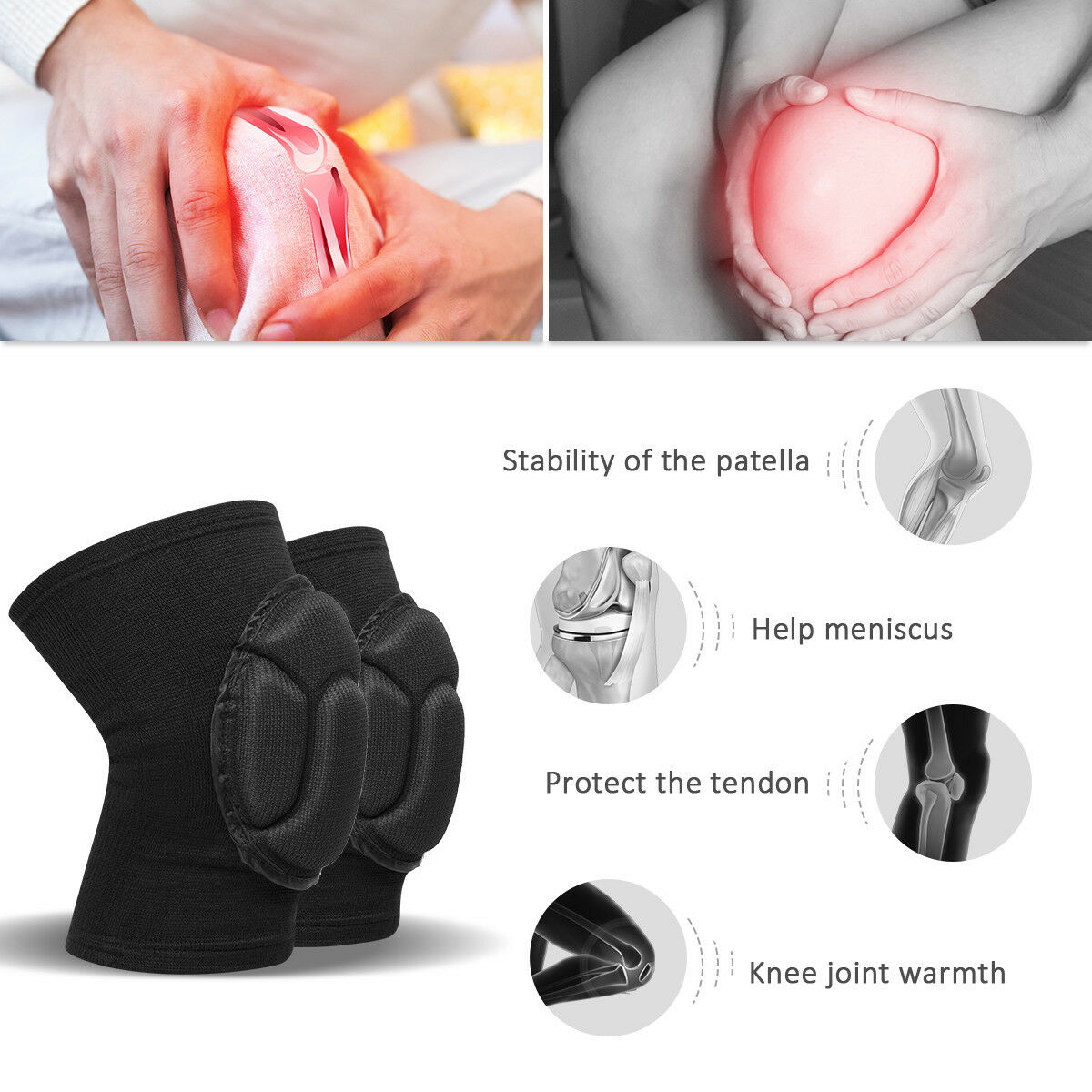 2 x Professional Knee Pads Leg Protector For Sport Work Flooring Construction Sports DealSniper.net